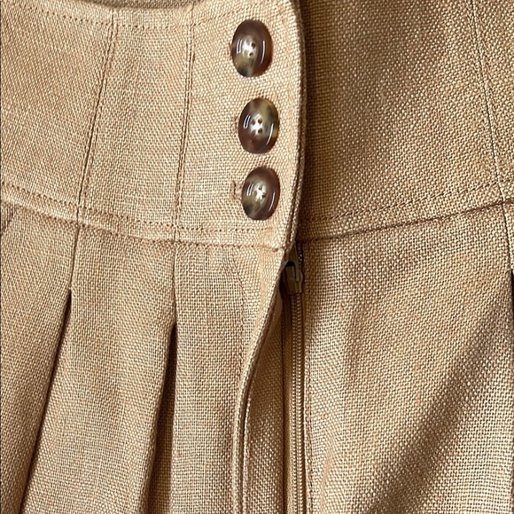 Veronica Beard Alicia High-Waisted Linen Shorts Camel Size 4 - Picture 3 of 6